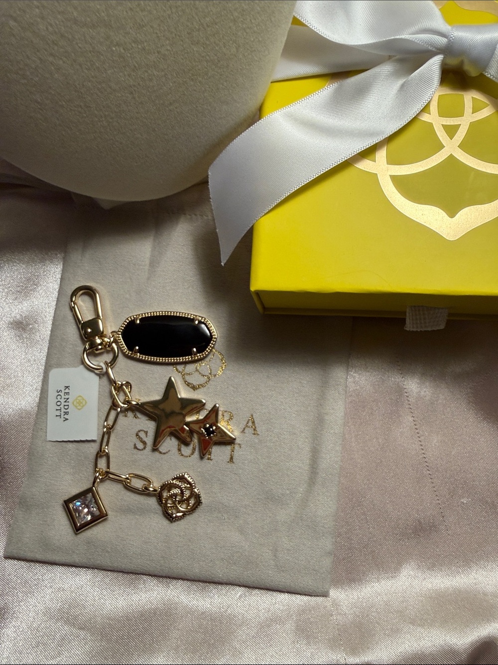 Kendra Scott Game Day Gold Bag Charm – Black